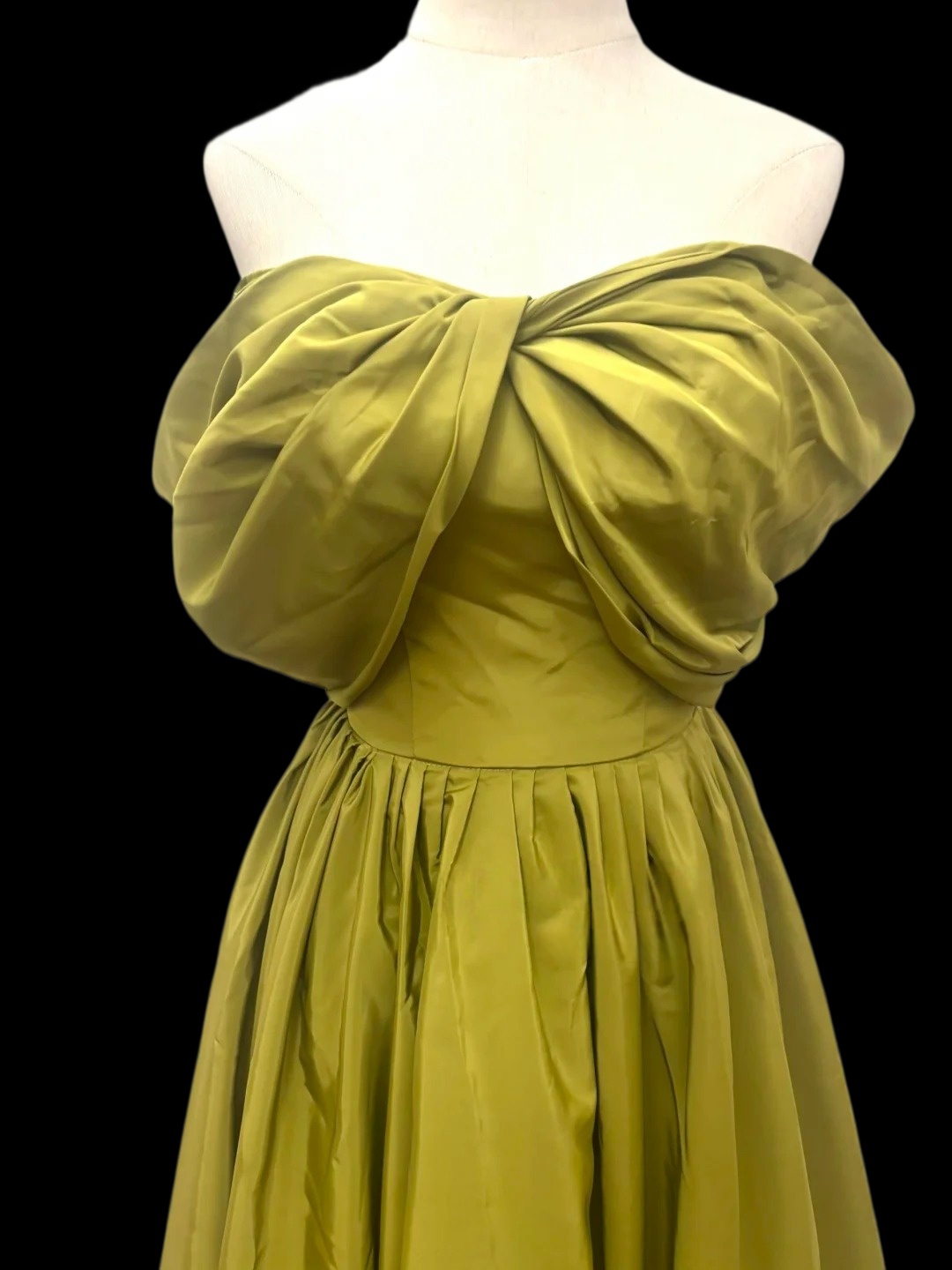 A Line Green Princess Dress A Satin Formal Evening Gown  P1688