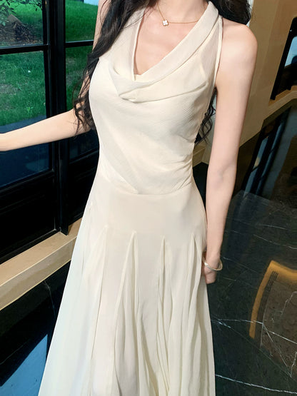 A Line Halter Chiffon Wedding Dress Formal Evening Dress  P1517