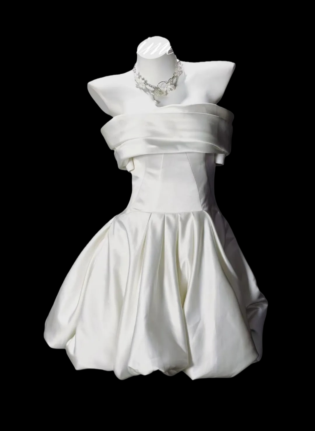 A Line Ivory Satin Birthday Dress Short Graduation Dress  P1968