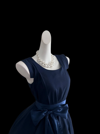 A Line Navy Blue Chiffon Homecoming Dress Short Party Dress  P1687