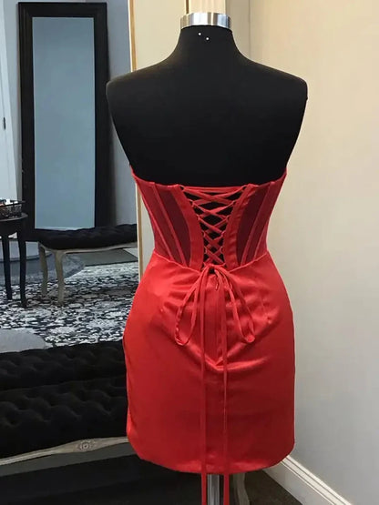 A Line Navy Blue Lace Homecoming Dresses  P2349