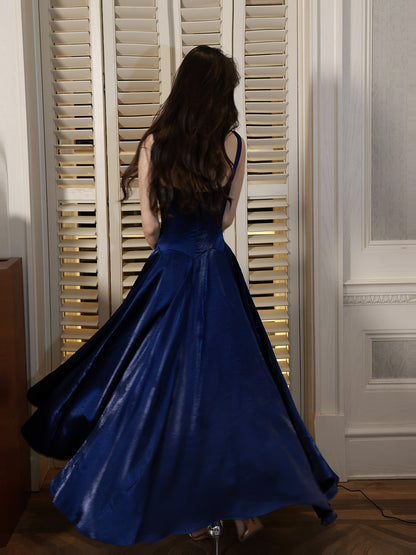 A Line Navy Blue Prom Dress Formal Evening Party Dress  P749