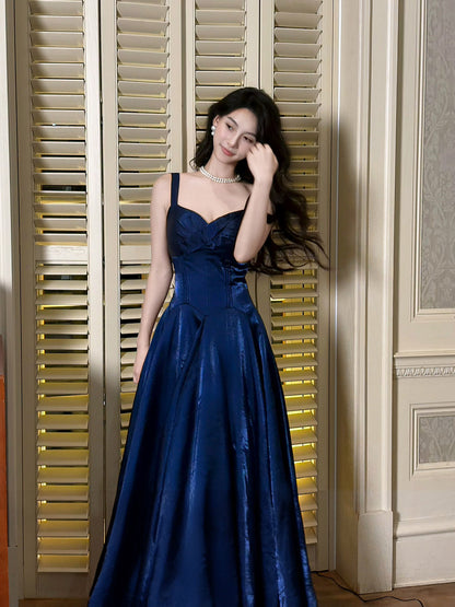 A Line Navy Blue Prom Dress Formal Evening Party Dress  P749