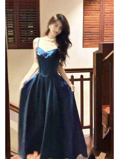 A Line Navy Blue Prom Dress Formal Evening Party Dress  P749