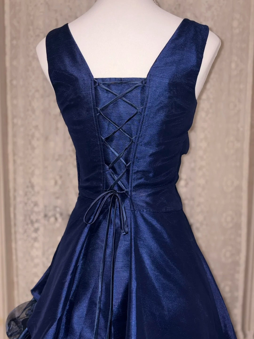 A Line Navy Blue Short Homecoming Dress Retro Party Dress  P1850