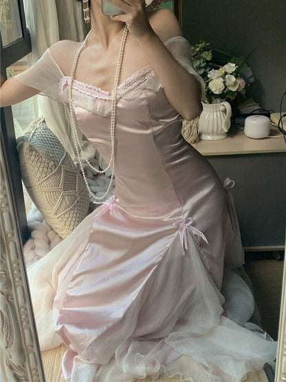 A Line Pink Prom Dress Sweet Princess Gown P702