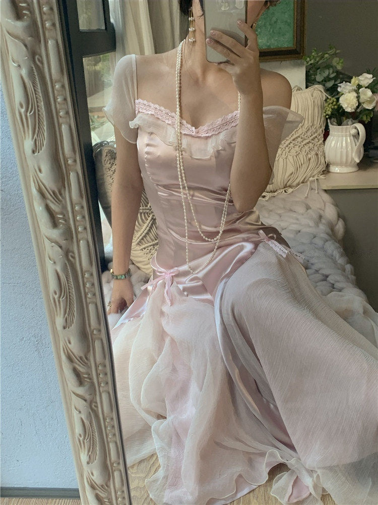 A Line Pink Prom Dress Sweet Princess Gown P702