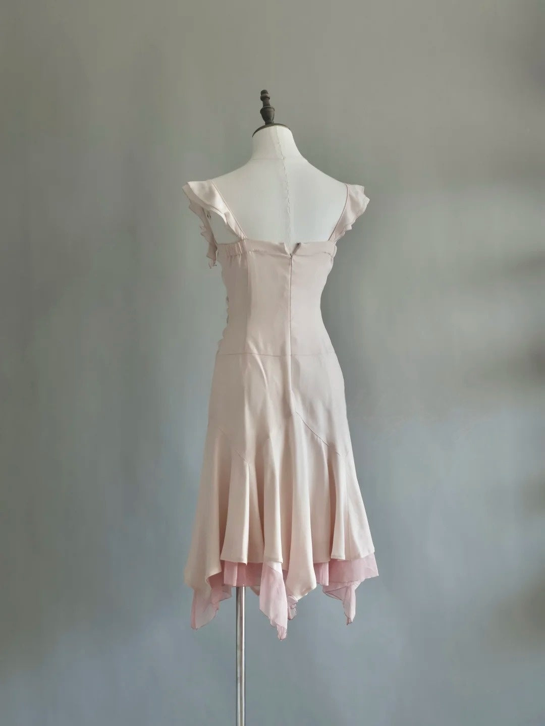 A Line Pink Ruffled Homecoming Dress Short Party Dress  P1322
