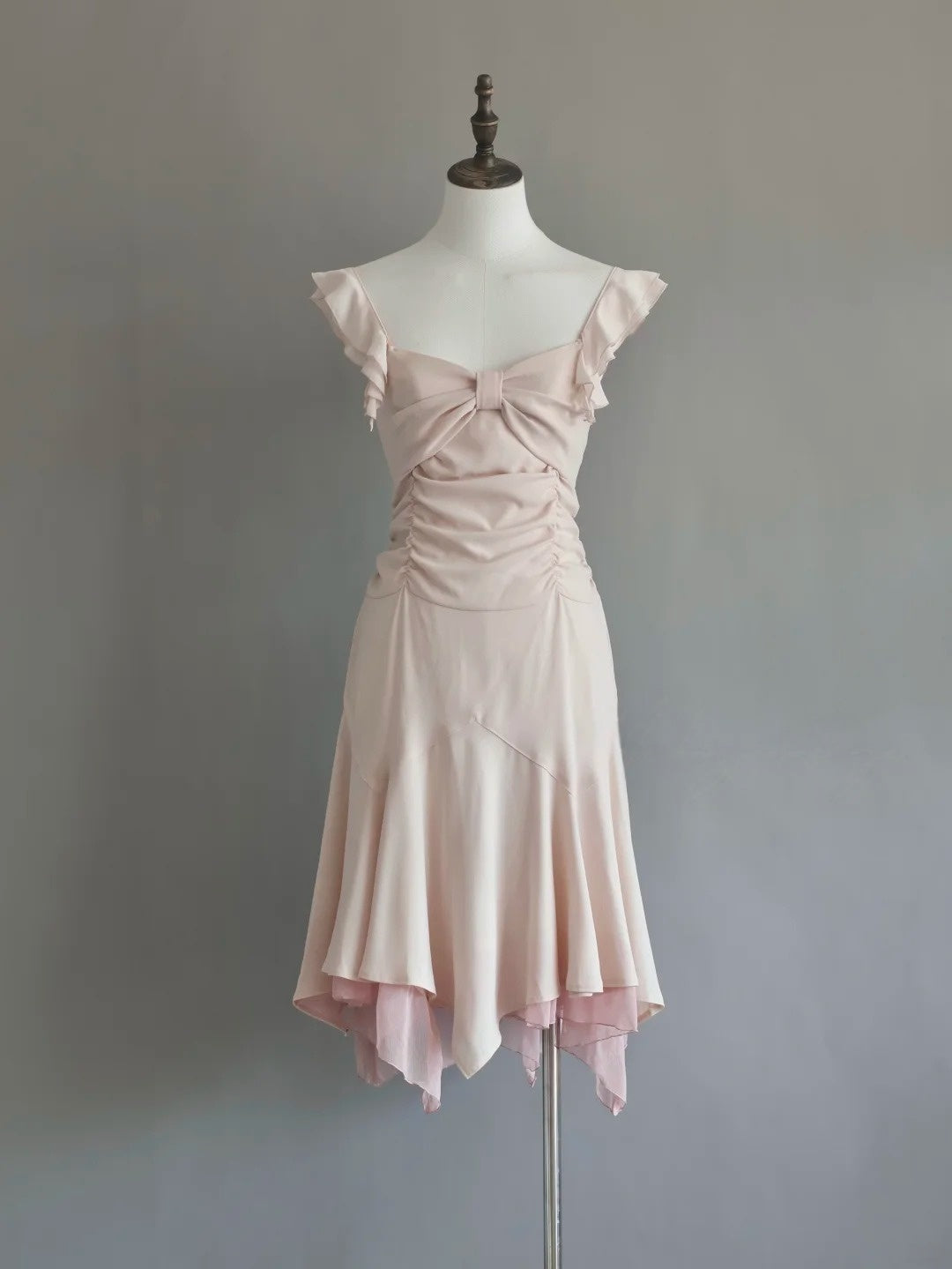 A Line Pink Ruffled Homecoming Dress Short Party Dress  P1322