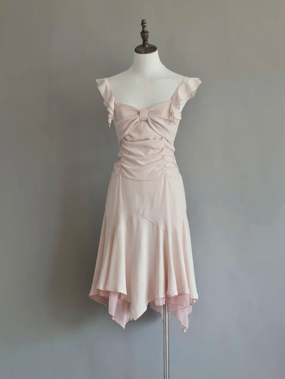 A Line Pink Ruffled Homecoming Dress Short Party Dress  P1322