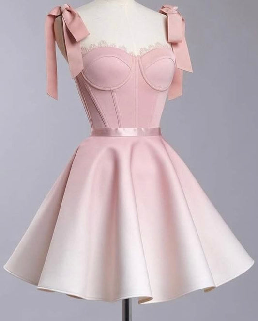 A Line Pink Short A Line Homecoming Dress Sweet Birthday Dress  P1539