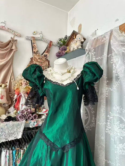 A Line Retro Green Princess Birthday Dress Formal Prom Dress  P1930
