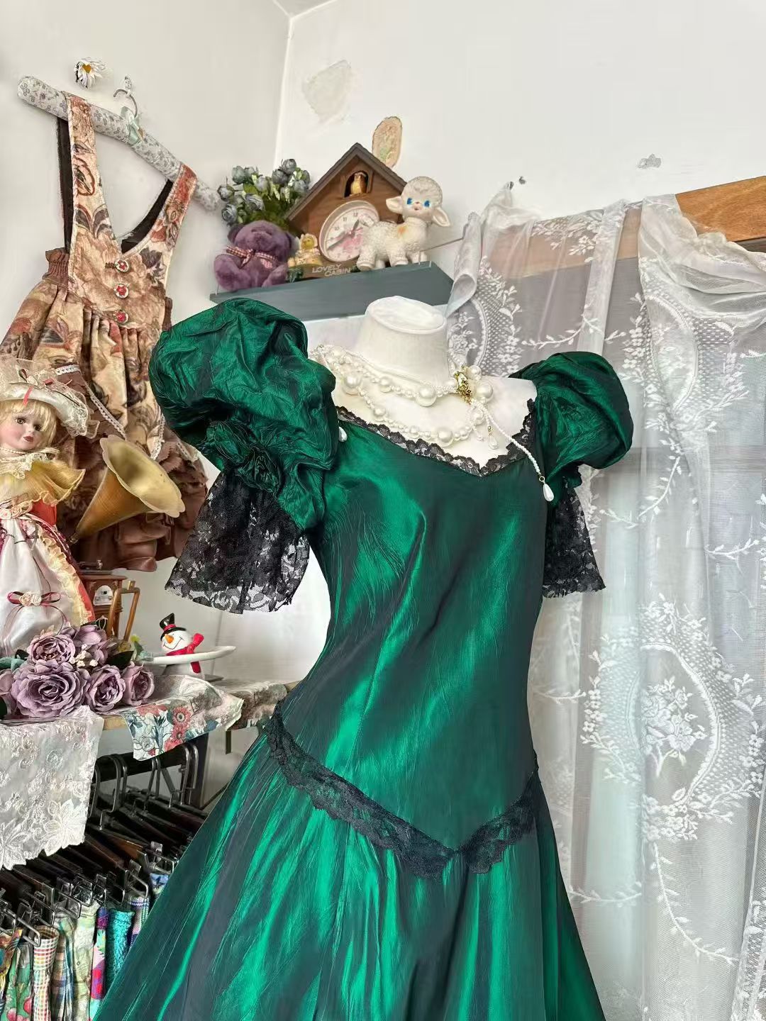 A Line Retro Green Princess Birthday Dress Formal Prom Dress  P1930