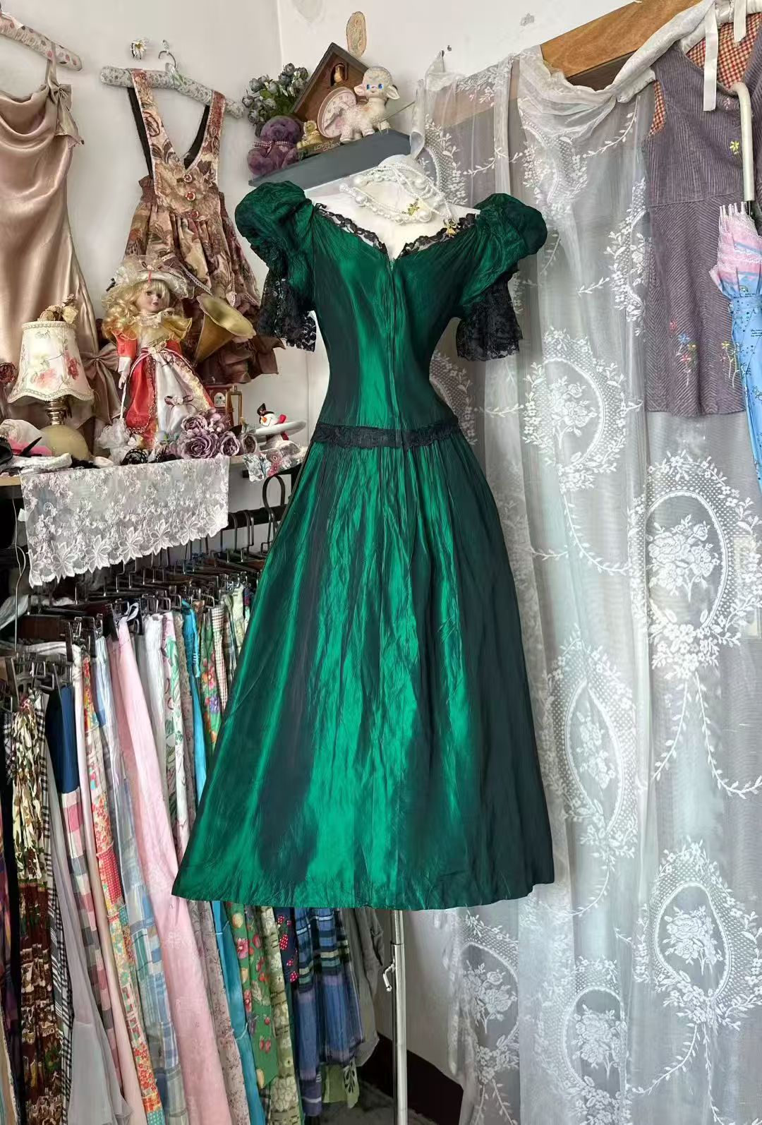 A Line Retro Green Princess Birthday Dress Formal Prom Dress  P1930