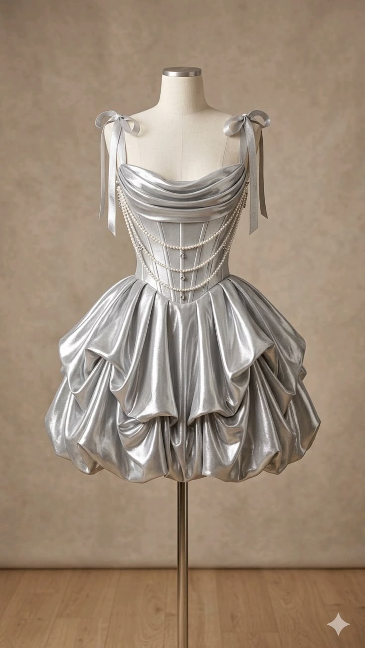 A Line Silver Short Homecoming Dress Cute Birthday Dress  P1708