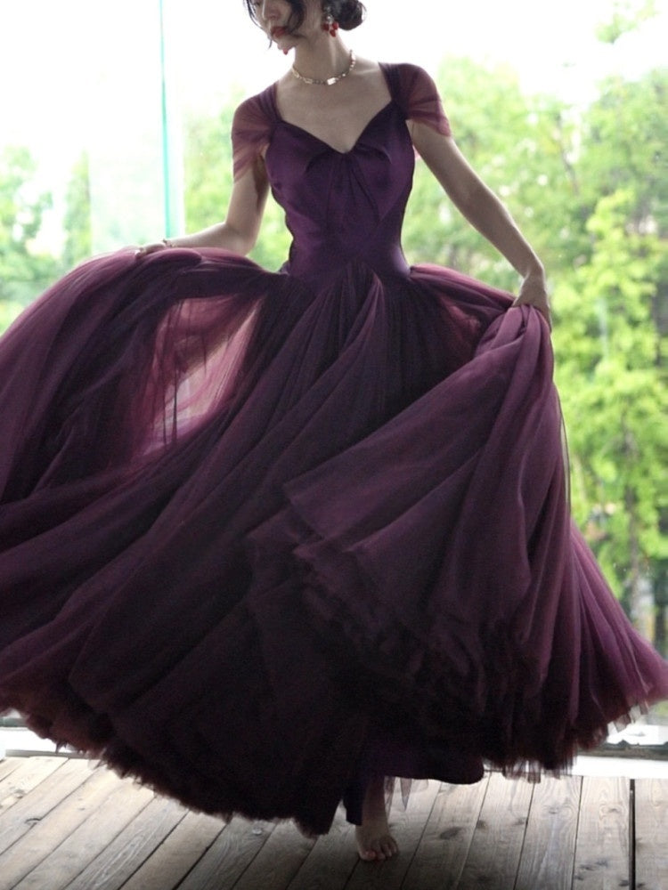 A Line Tulle Prom Party Dress Formal Evening Dress Princess  Birthday Gown P701