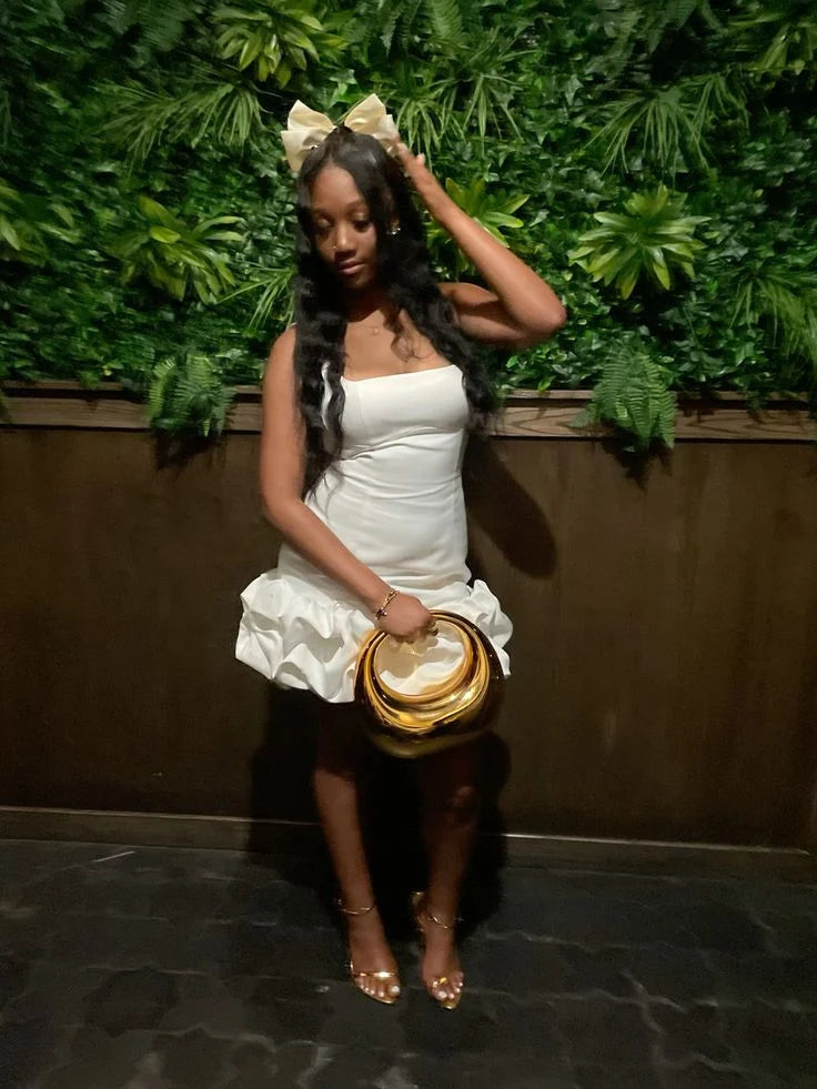 White Cocktail Dress Short Graduation Dresses  P2209