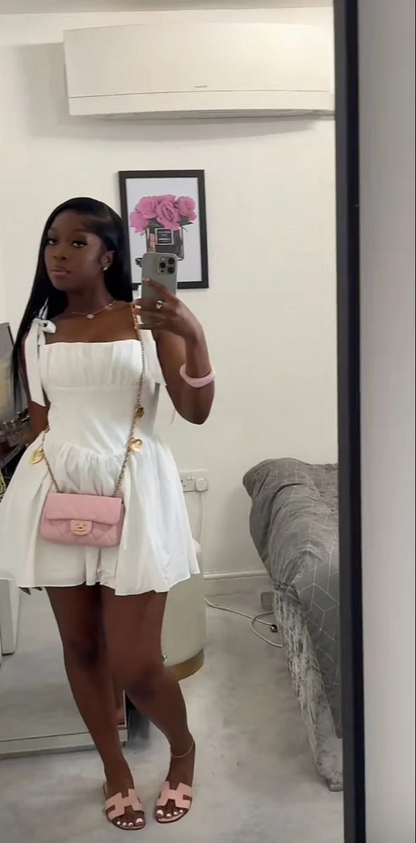 A Line White Short Birthday Dress Mini Graduation Dress  P1222
