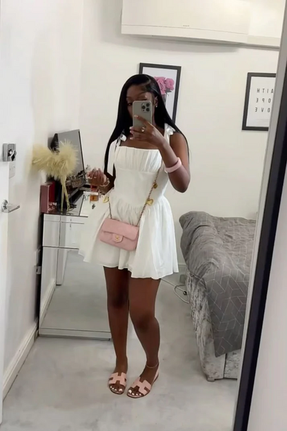 A Line White Short Birthday Dress Mini Graduation Dress  P1222