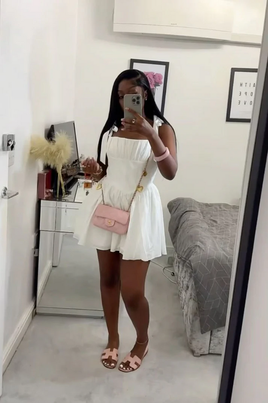 A Line White Short Birthday Dress Mini Graduation Dress  P1222