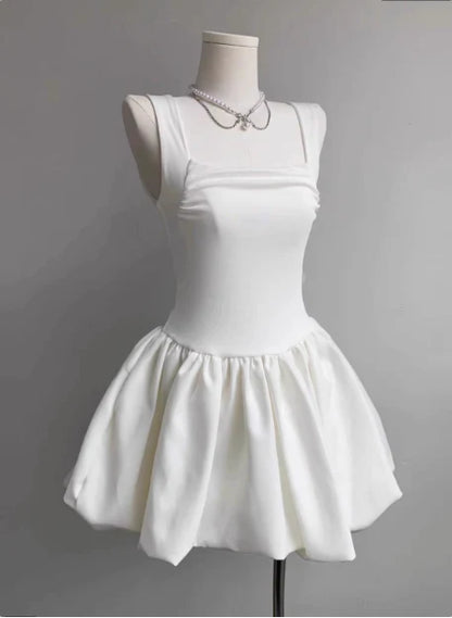 A Line White Short Graduation Dress Homecoming Dress  P1563