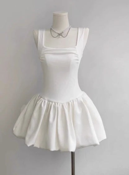 A Line White Short Graduation Dress Homecoming Dress  P1563