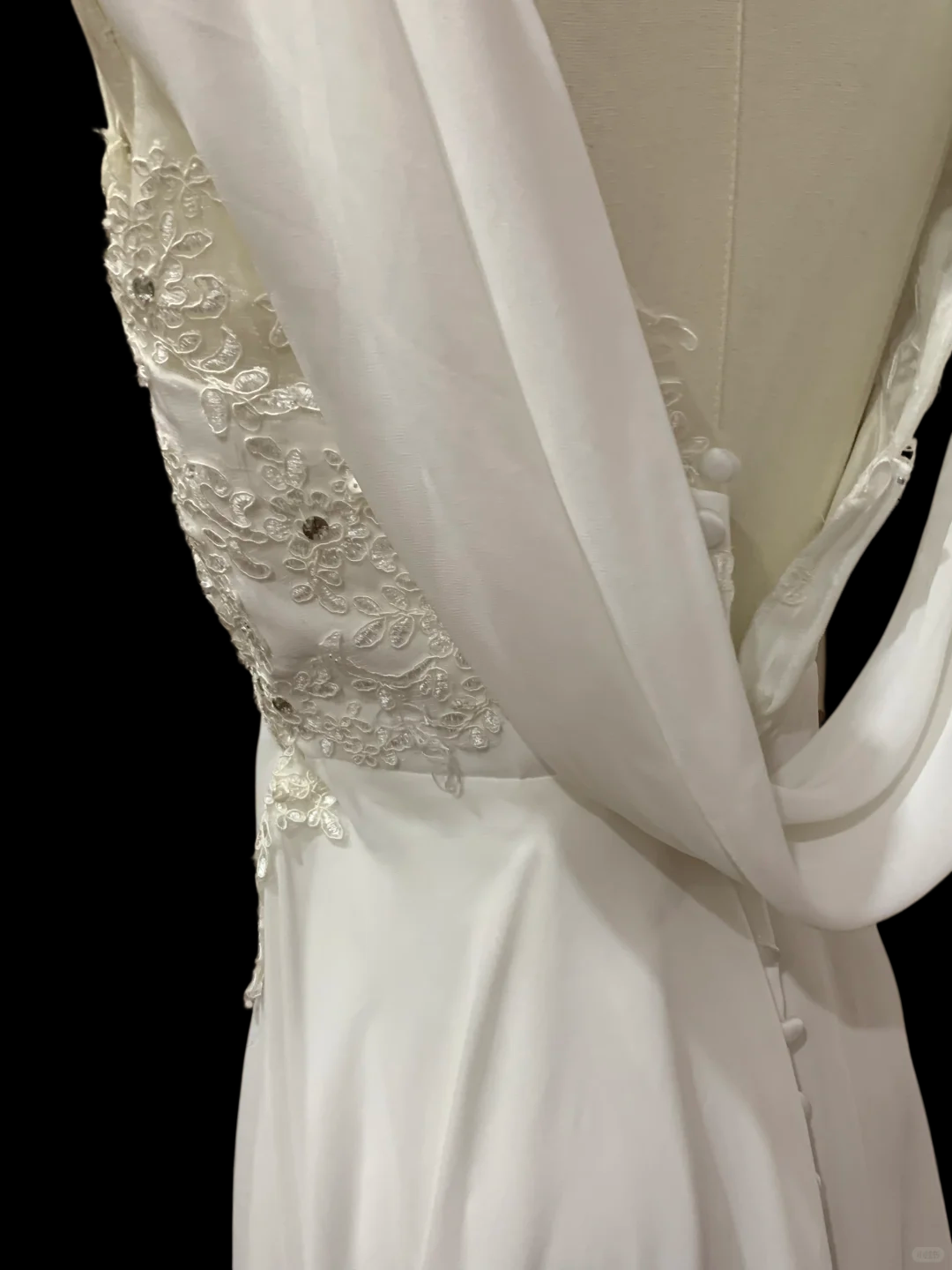 Appliques Elegant White Chiffon A Line Wedding Dress For Bridal  P806