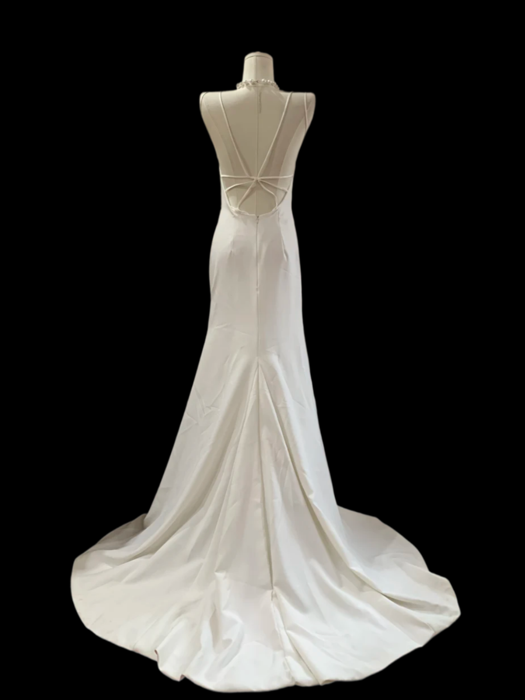 Backless Mermaid White Wedding Dress Formal Bridal Backless Prom Dress  P808