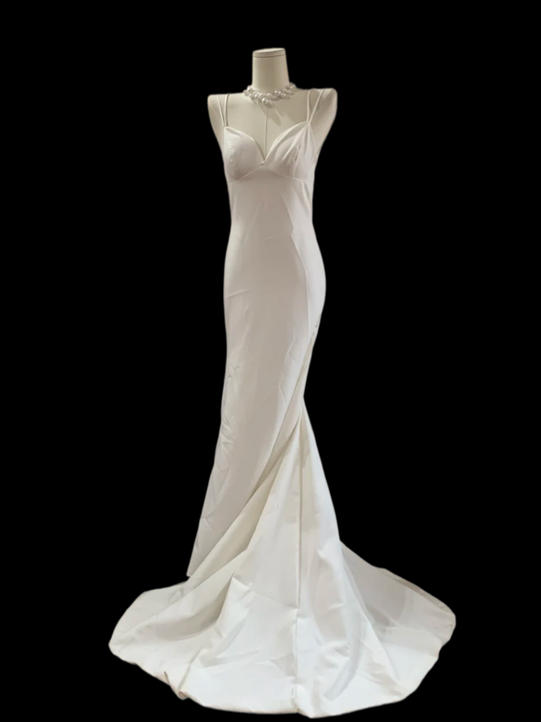 Backless Mermaid White Wedding Dress Formal Bridal Backless Prom Dress  P808