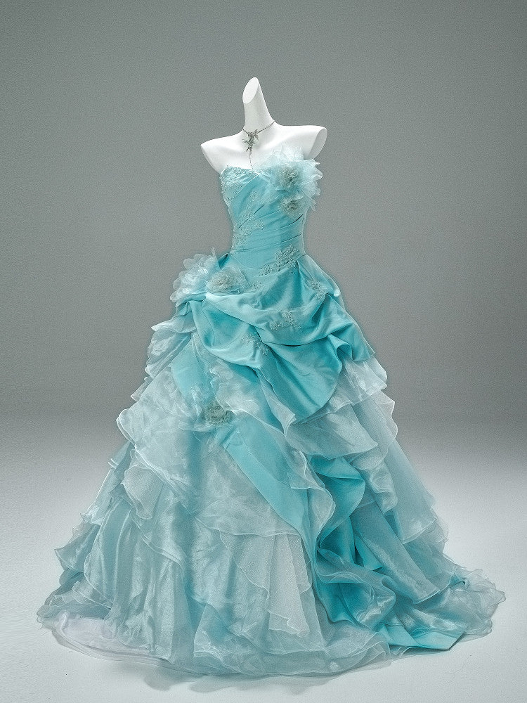 Ball  Gown Blue Quinceanera Dresses  Sweet 16  Birthday Gown  P1181
