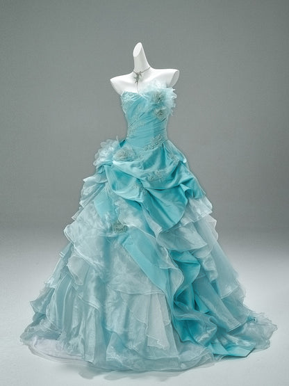 Ball  Gown Blue Quinceanera Dresses  Sweet 16  Birthday Gown  P1181