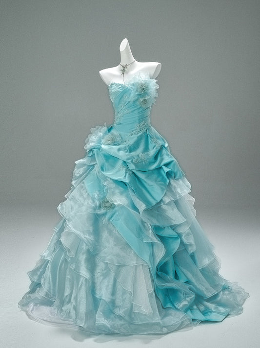 Ball  Gown Blue Quinceanera Dresses  Sweet 16  Birthday Gown  P1181