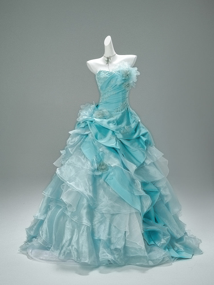 Ball  Gown Blue Quinceanera Dresses  Sweet 16  Birthday Gown  P1181