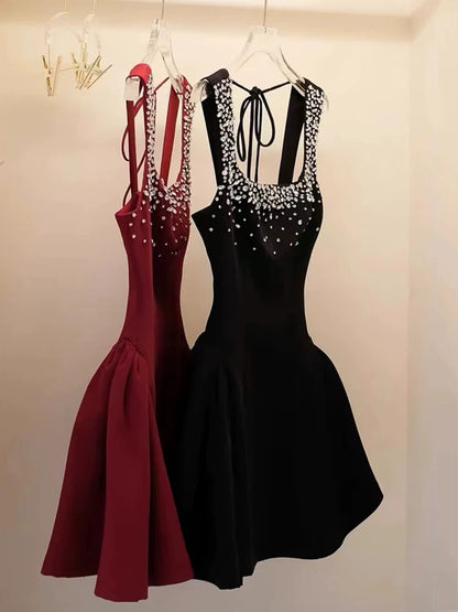 Beaded A Line Short Birthday Dress A Line Party Dress  P1412