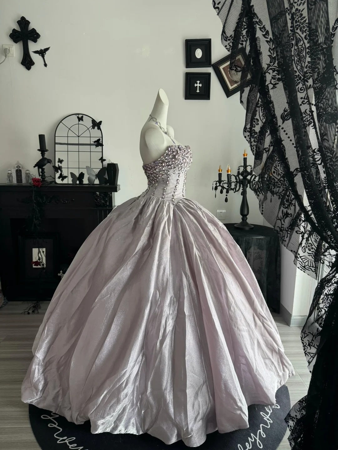 Beaded Pink Ball Gown Birthday Dress Sweet 15 Quinceanera Dress  P2060