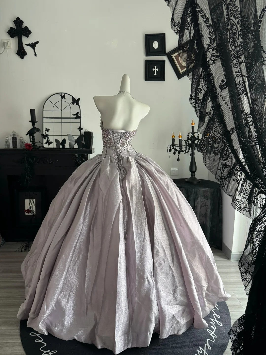 Beaded Pink Ball Gown Birthday Dress Sweet 15 Quinceanera Dress  P2060