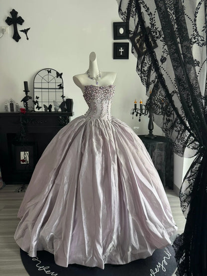 Beaded Pink Ball Gown Birthday Dress Sweet 15 Quinceanera Dress  P2060