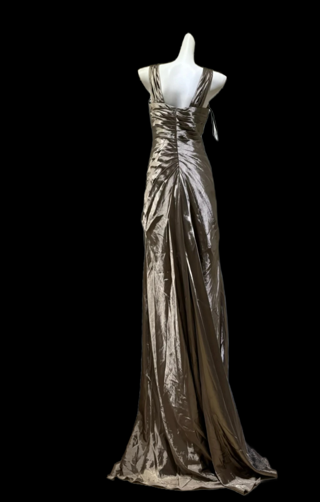 Beaded V Neck Satin A Line Prom Dress Formal Evening Dress  P1981