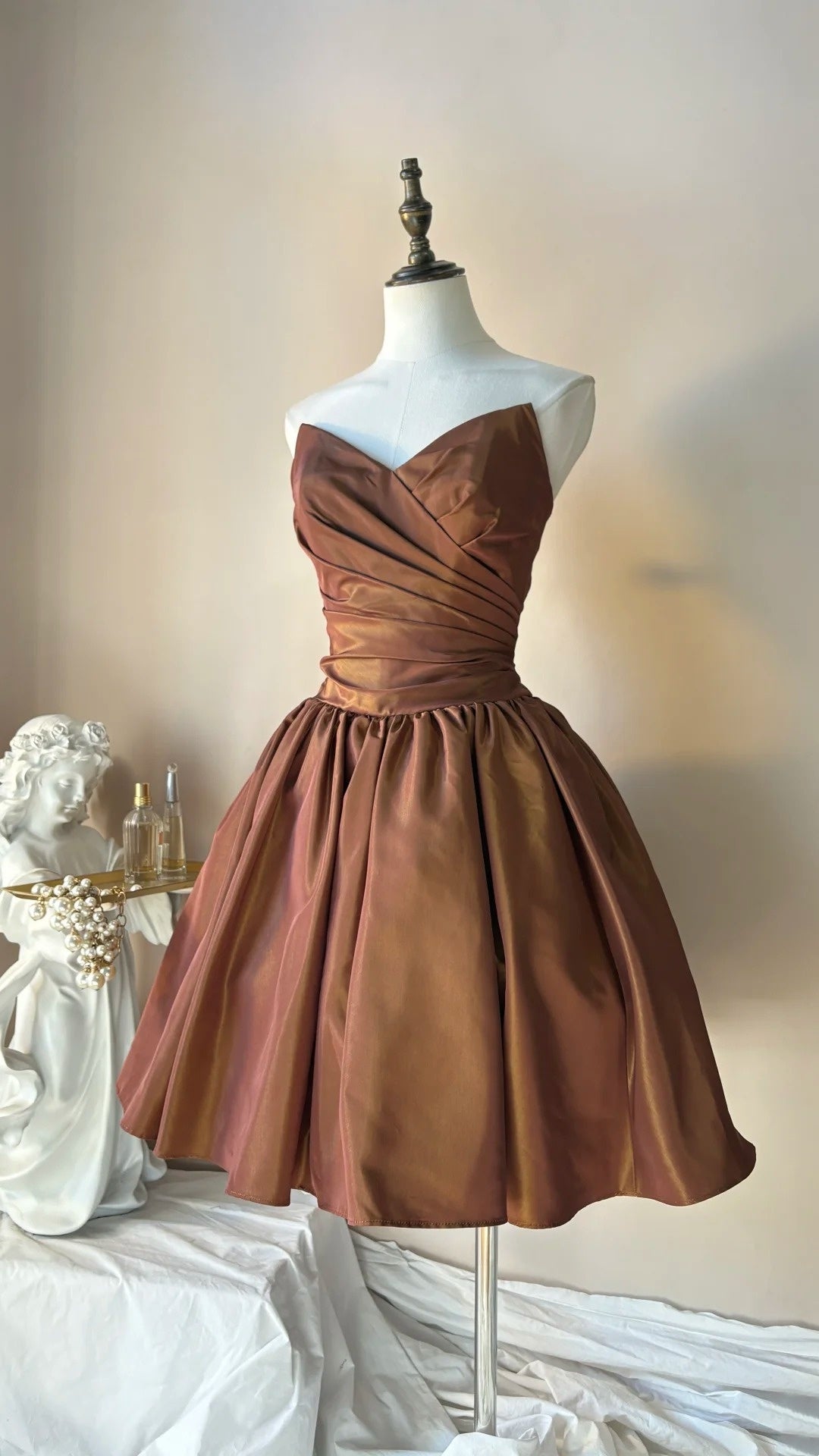 Brown A Line Homecoming Dress Short Party Dress  P1325
