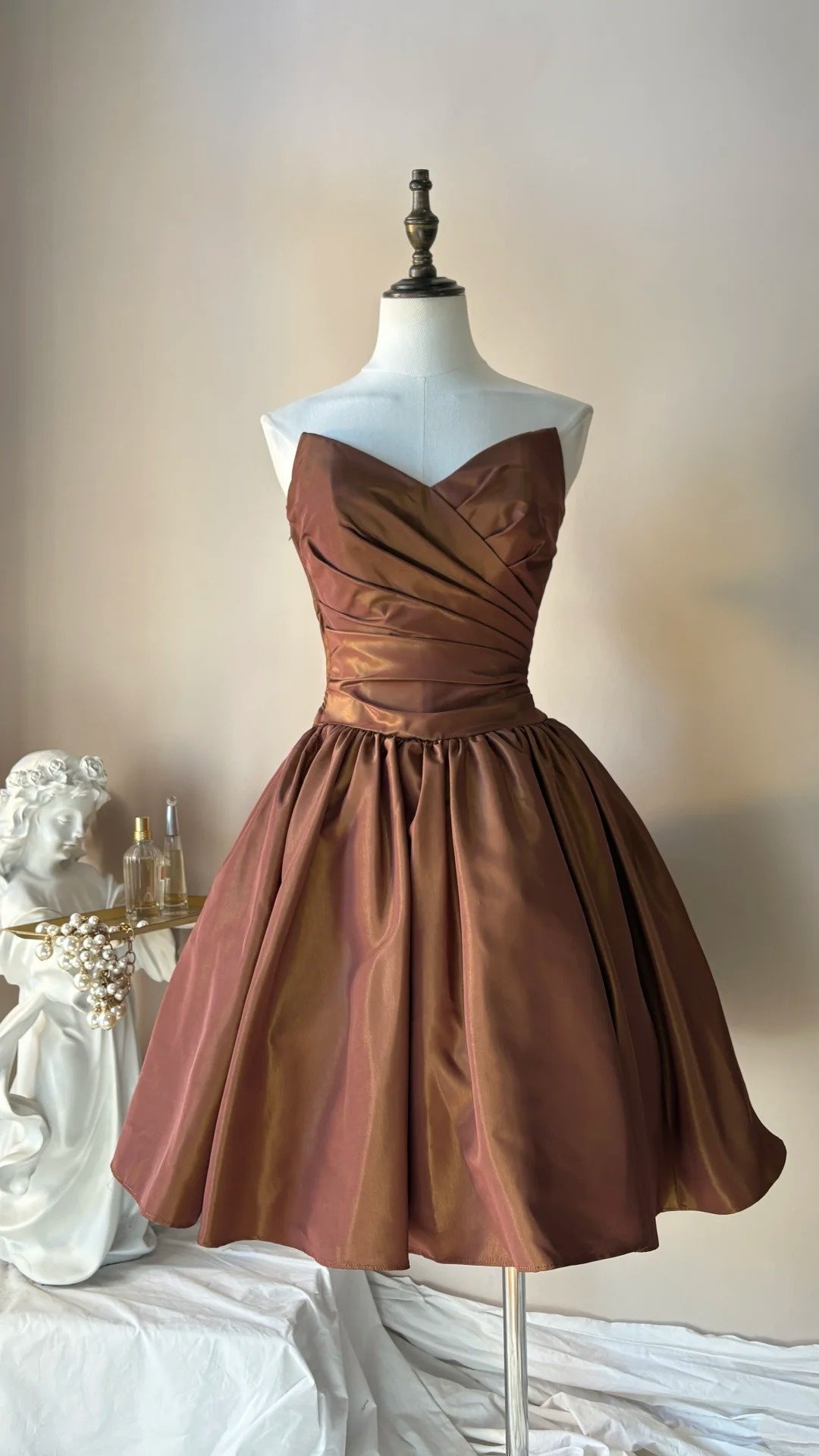 Brown A Line Homecoming Dress Short Party Dress  P1325