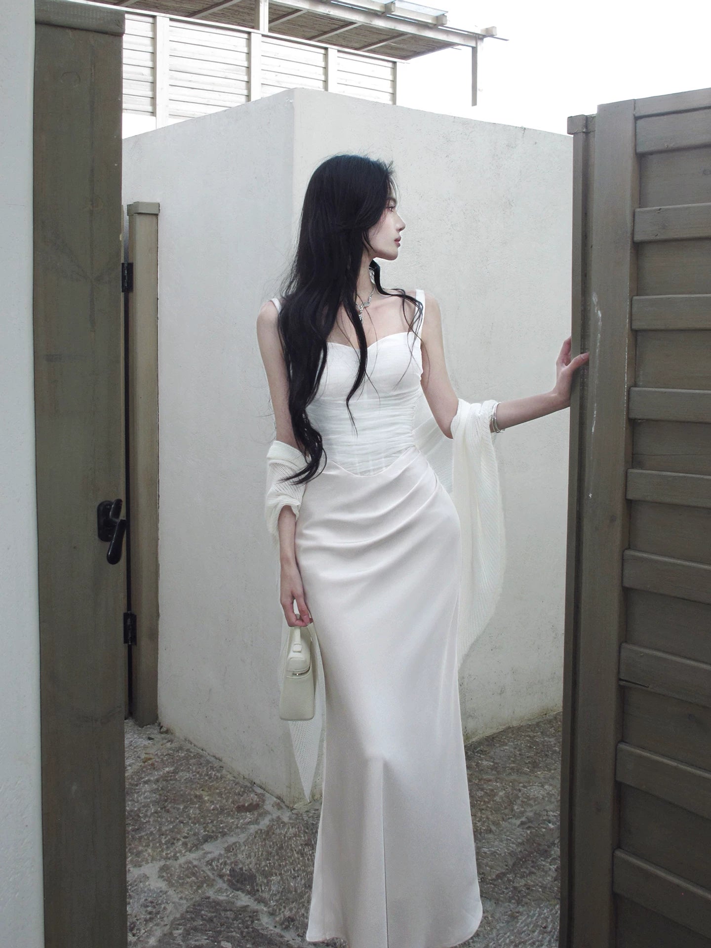 Elegant Satin Mermaid Evening Dress Long Birthday Dress  P1628