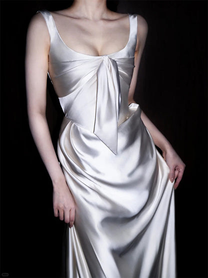 Elegant Sheath Satin Evening Dress Formal Prom Dress P776