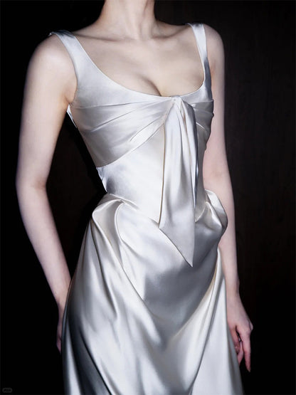 Elegant Sheath Satin Evening Dress Formal Prom Dress P776