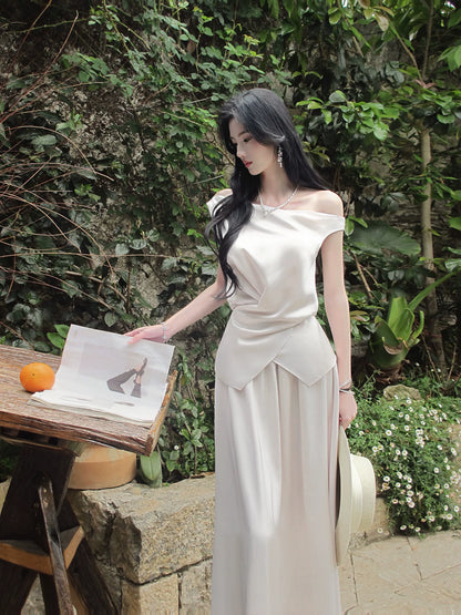 Elegant White Wedding Dress Elegant Evening Dress  P1287