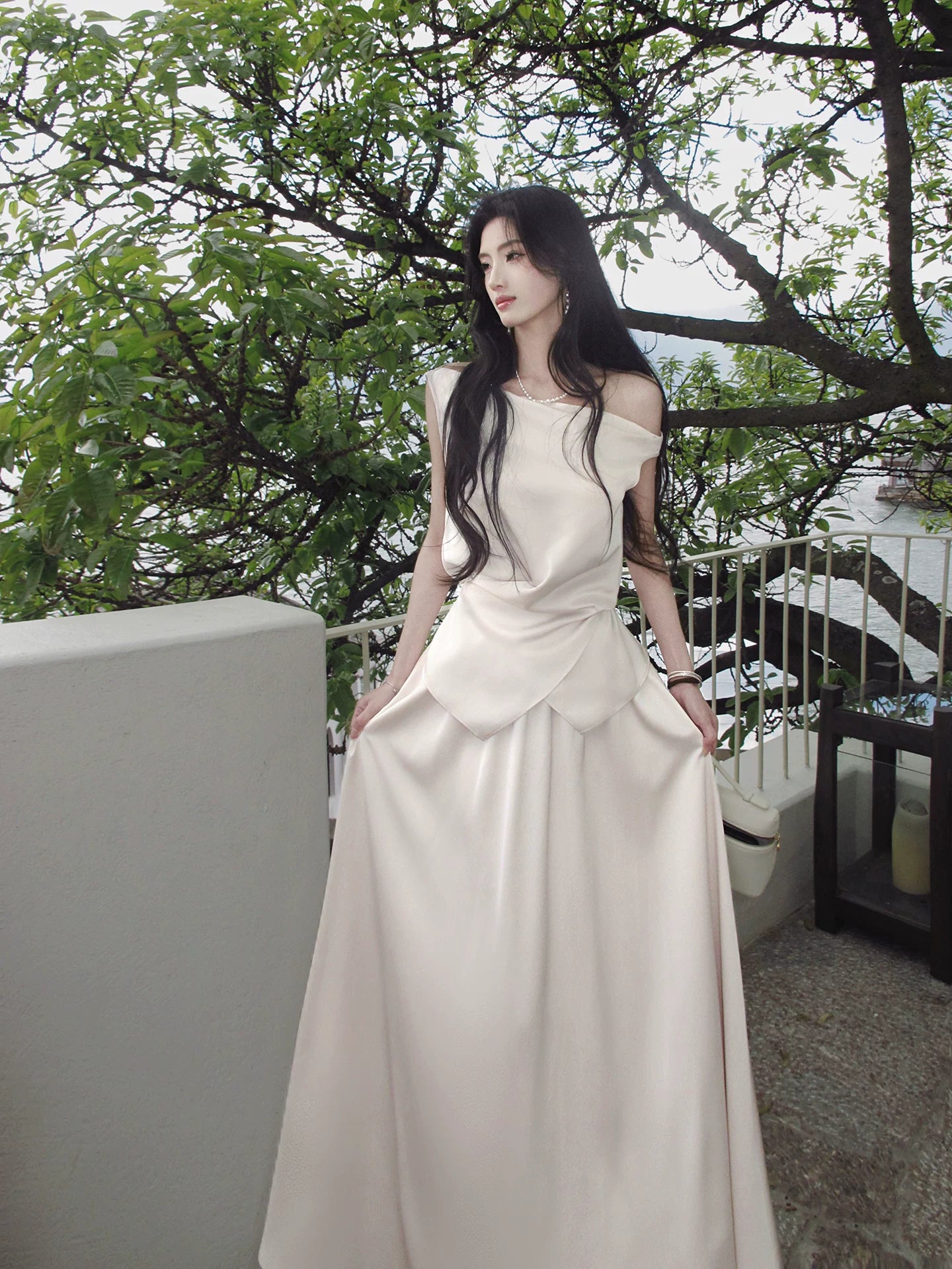 Elegant White Wedding Dress Elegant Evening Dress  P1287