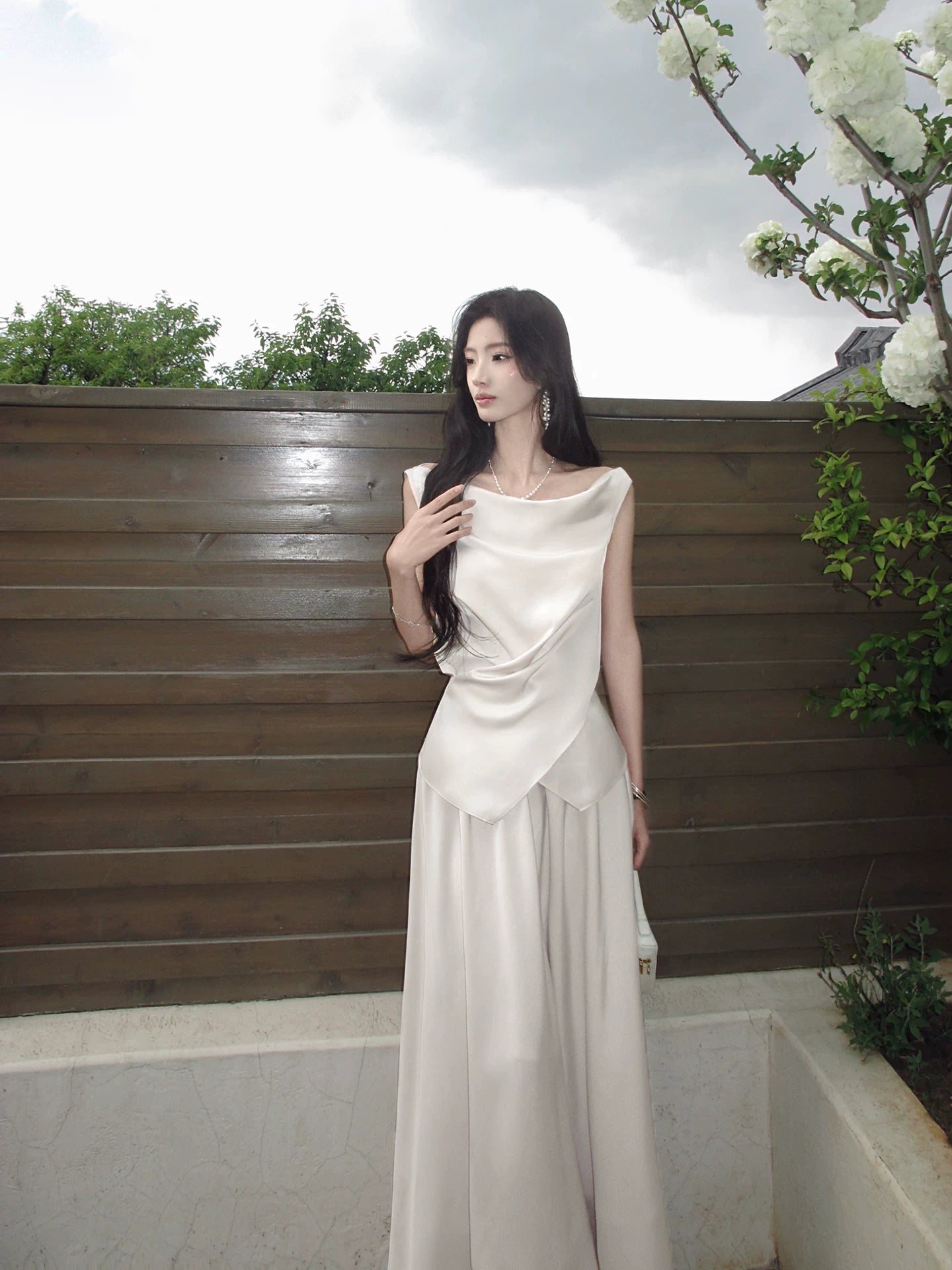 Elegant White Wedding Dress Elegant Evening Dress  P1287