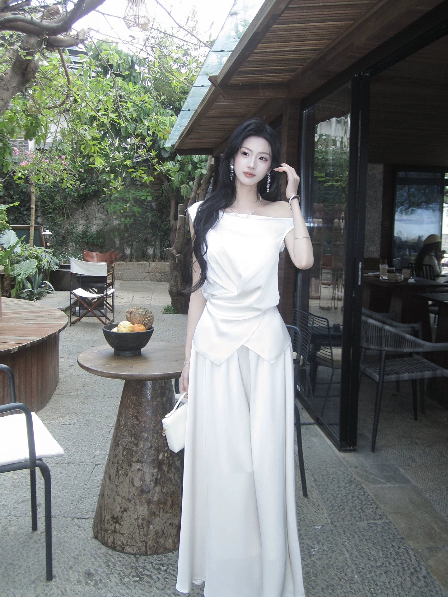 Elegant White Wedding Dress Elegant Evening Dress  P1287