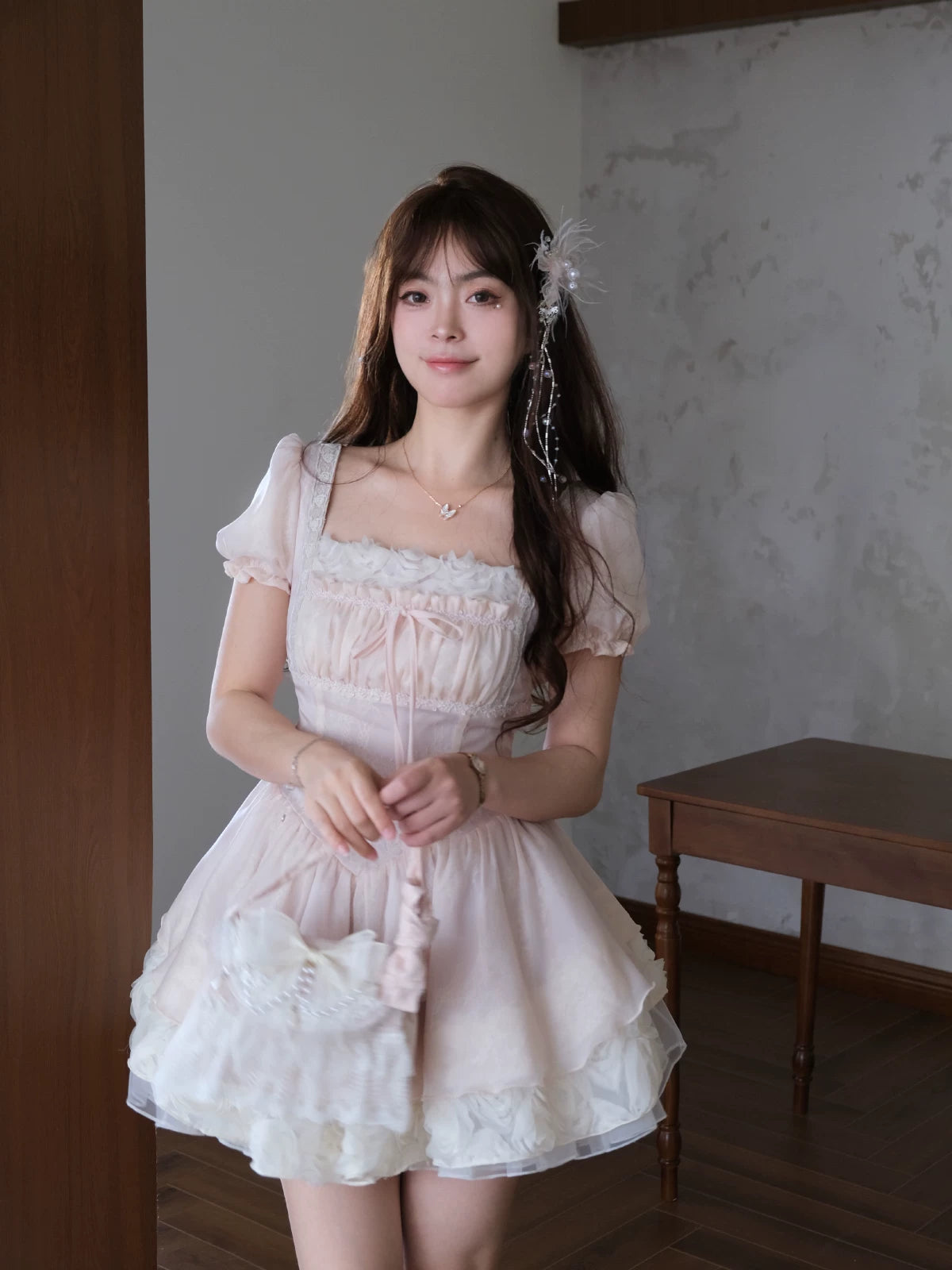 Floral Princess Dress  Lace Sweet Birthday Dress  L166