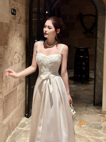 French Style Bowknot  Lace A-line Swing Formal Dress  P676