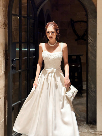 French Style Bowknot  Lace A-line Swing Formal Dress  P676